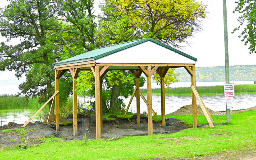 New picnic shelter at Happyland Campground