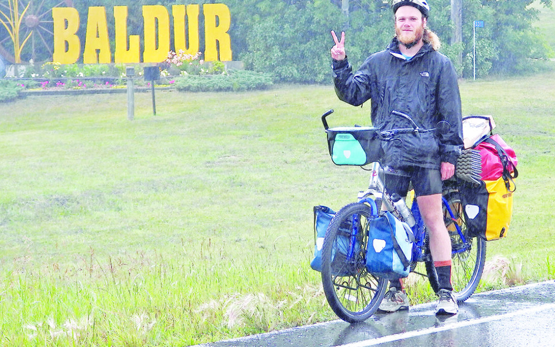 Ryan Hebb’s Cross-Canada Bike Tour brings him to Baldur