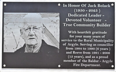 Baldur-Argyle Fire Department host barbecue and dedication to Jack Bolack